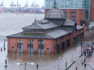 Fischauktionshalle Hochwasser Januar 2015